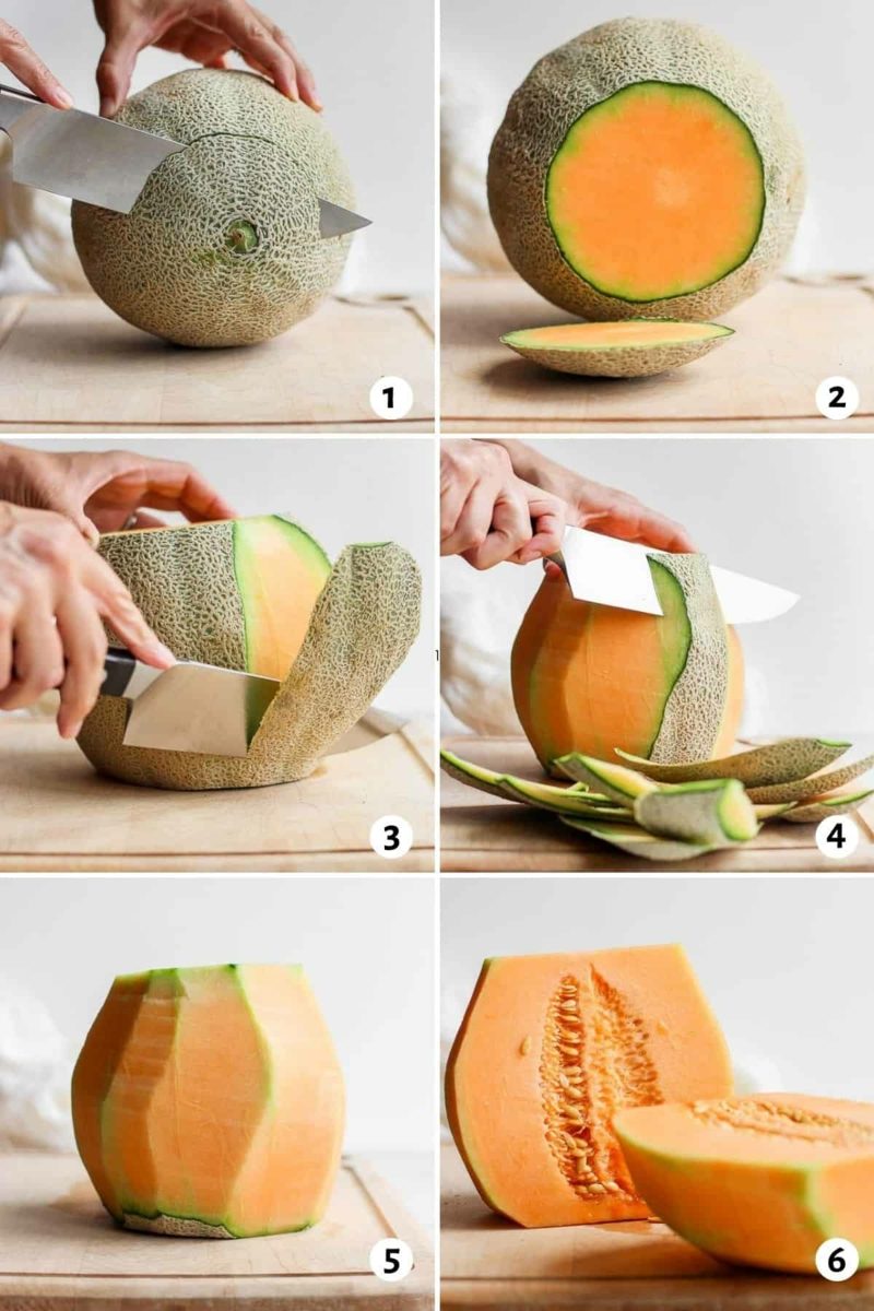 Skjær melon trinn for trinn