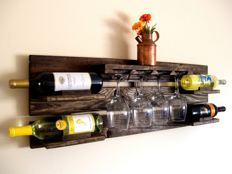 Bygg ditt eget vinhylle Vinreoler laget av rustikk trehylle i tre