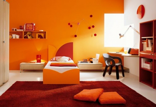 oransje moderne veggfarger inspirasjon