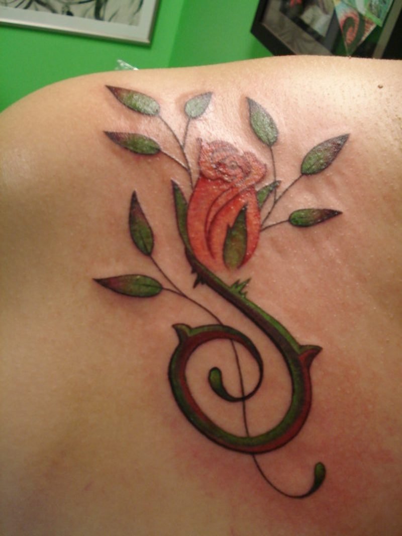 Clef tatovering blomst