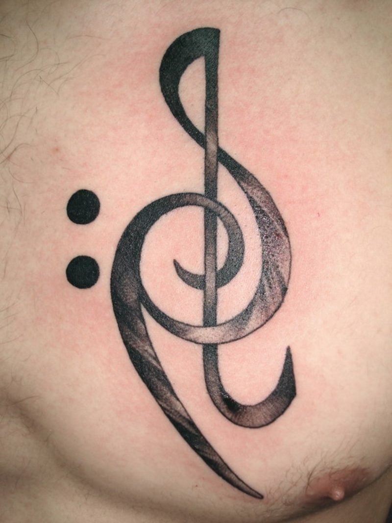 Clef tatovering diskant