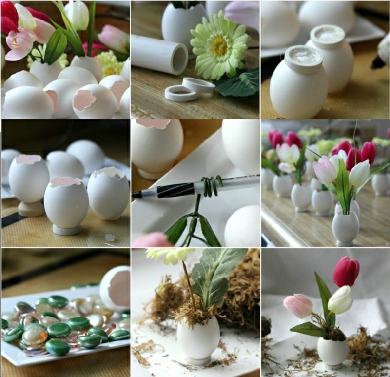 Velikonoční dekorace nápady s vaječnými skořápkami