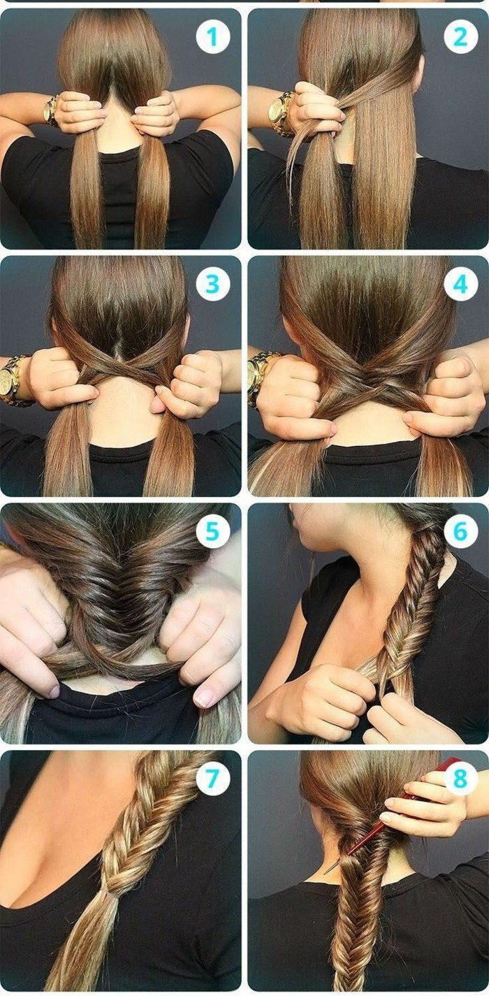 Fishtail tutorials for å lage en hestehale