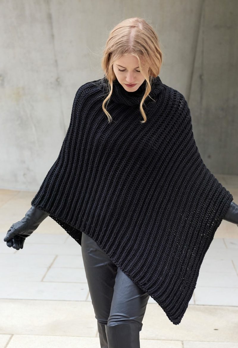 Strikk sjal poncho flotte ideer vinter