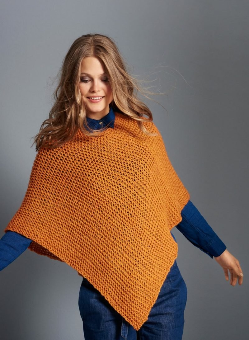 Strikk sjal poncho damer