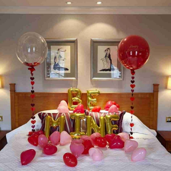 lage romantiske soverom være min melding mange ballonger