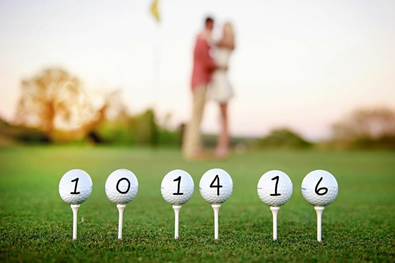 חתונה של תאריך כדור גולף