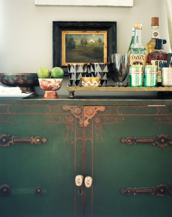 Δημιουργήστε τέχνη στο σπίτι πράσινα ντουλάπια ποτά