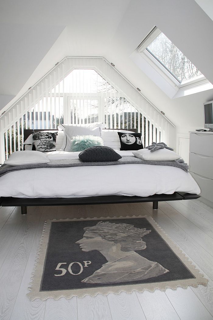 moderne soverom design hvit teppe seng dekorasjon pute