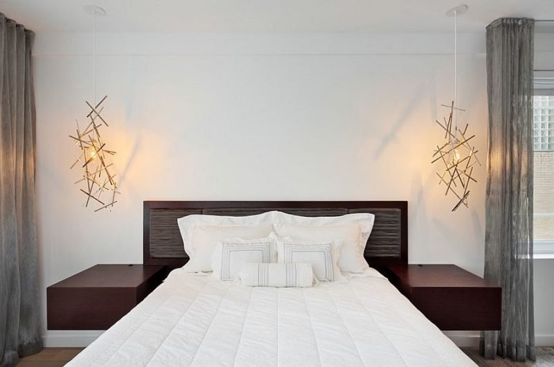 soverom innredning ideer luksus skandinavisk stil seng lyskilder