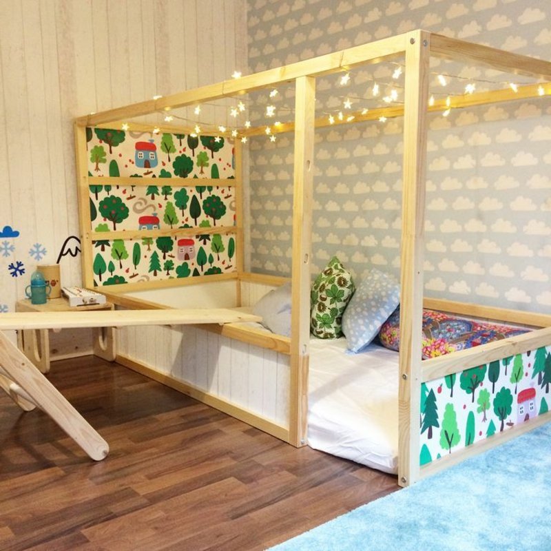 IKEA Hacks διακοσμητικό παιδικό δωμάτιο κρεβάτι IKEA Kura