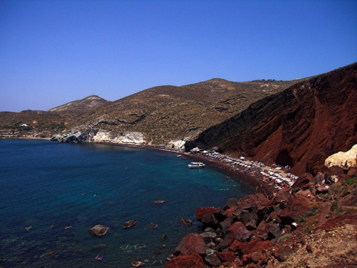 חוף אדום santorini יוון חלום החוף החופים היפים ביותר
