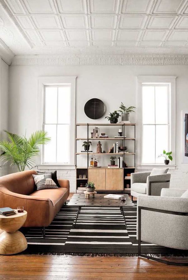skvělý obývací prostor černobílý koberec