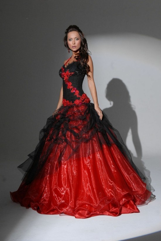 červené černé svatební šaty svatební šaty