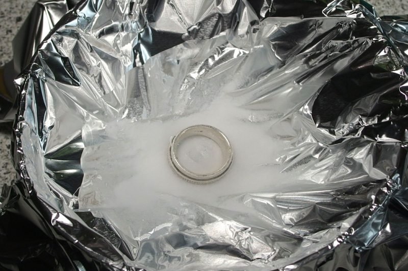 Sølv ren med aluminiumsfolie ring