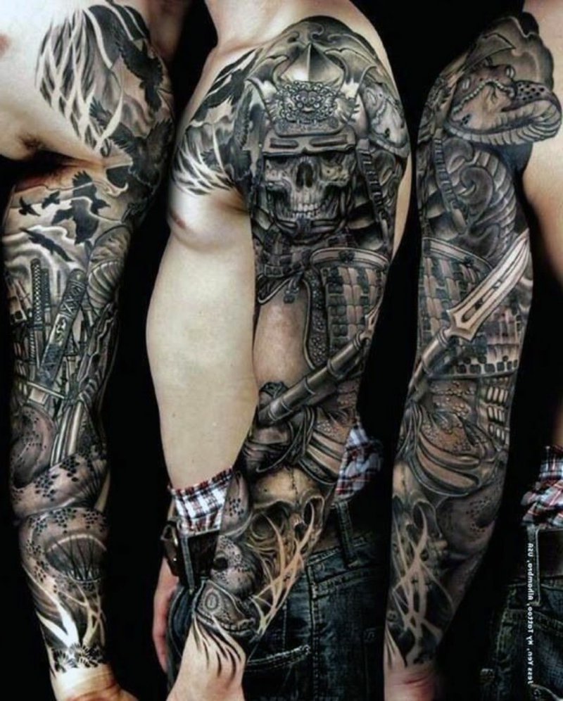 Samurai Tattoo Full Sleeve Chest