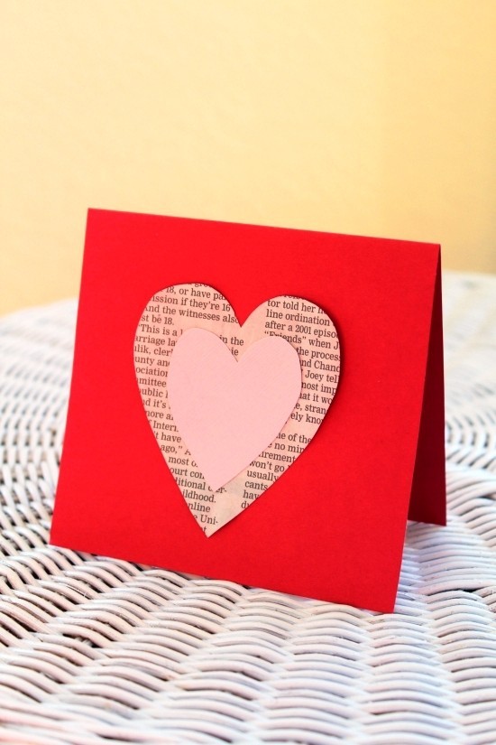 Hvordan designe det beste valentinkortet for 14. februar, kjærlighetskort, rett og slett avisklipp