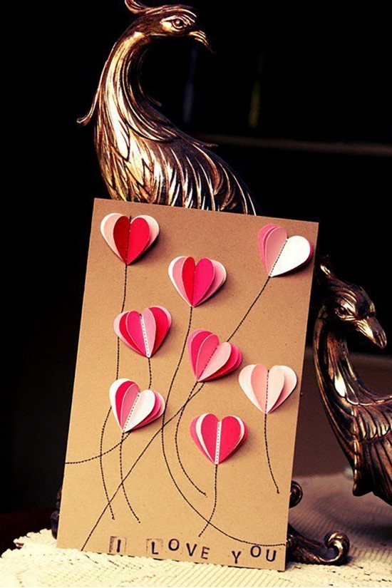 Hvordan designe det beste valentinkortet for 14. februar 3d hjerter ballonger diy