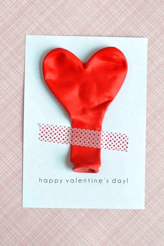 Slik lager du det beste Valentinsdagskortet for 14. februar, hjerteballong og washi -tape