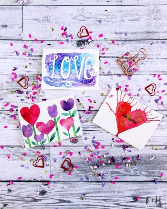 Hvordan designe de beste 14. februar valentinkort akvarell DIY barn