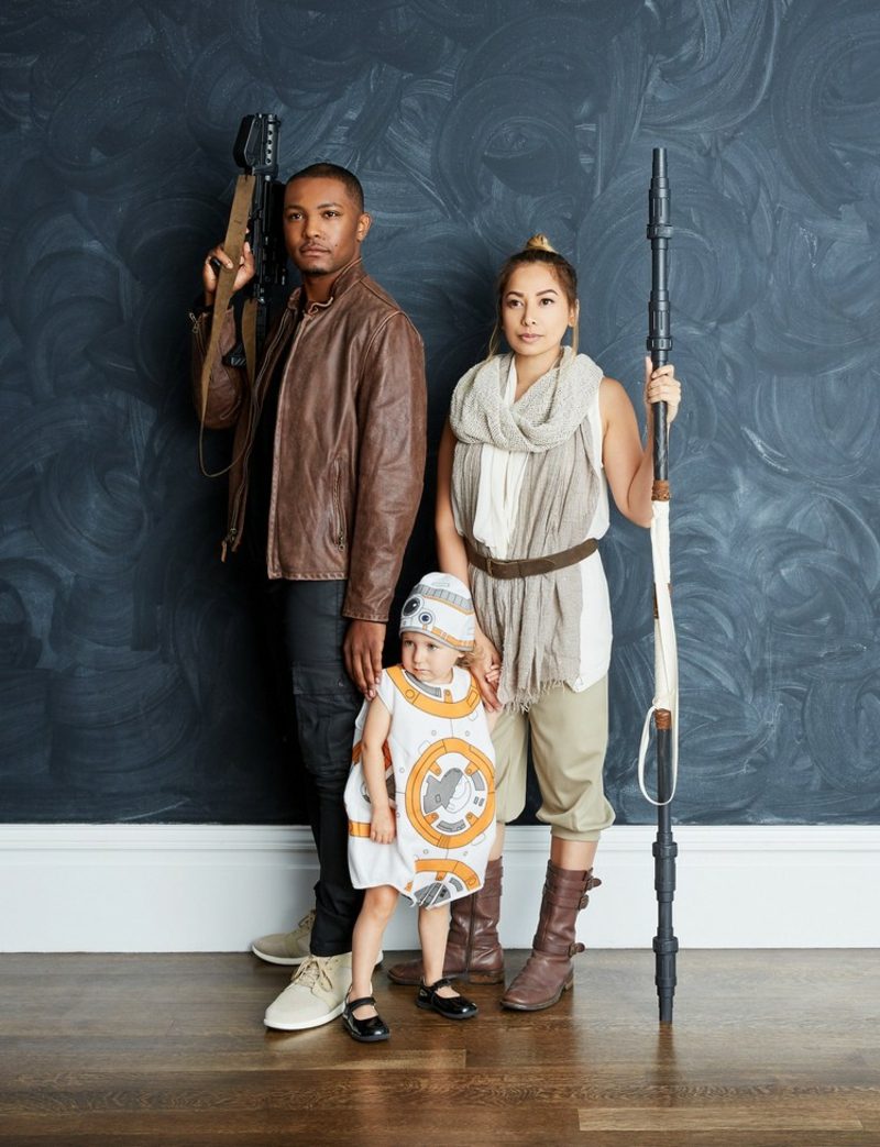 Rodina kostýmů hvězdných válek Finn a Rey