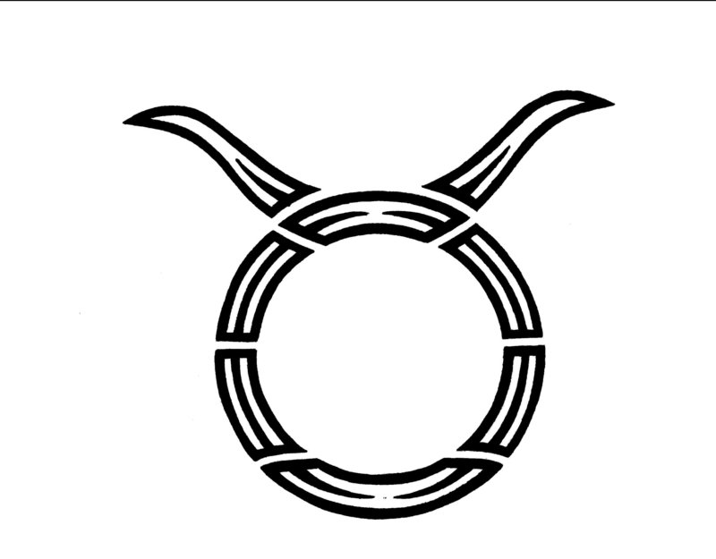 dyrekretsen tatovering svart blekk tyren tatovering design