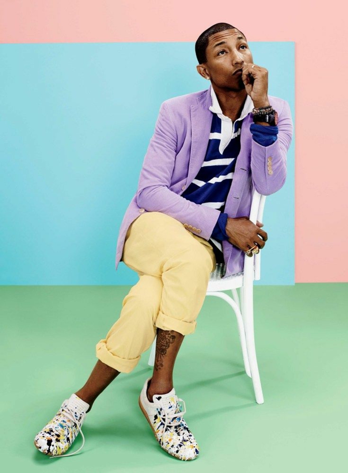 stylingové tipy pro muže Pharrell Williams photoshoot