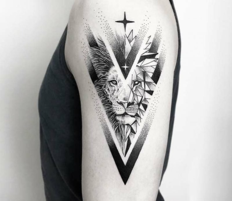 Tattoo løve abstrakt originalt utseende