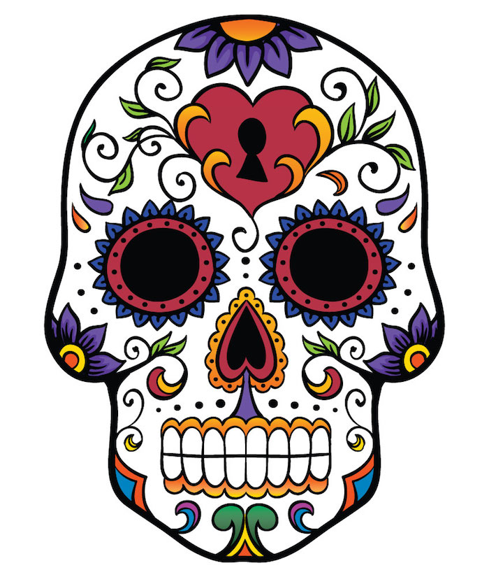 Tattoo skull skull mexican template heart