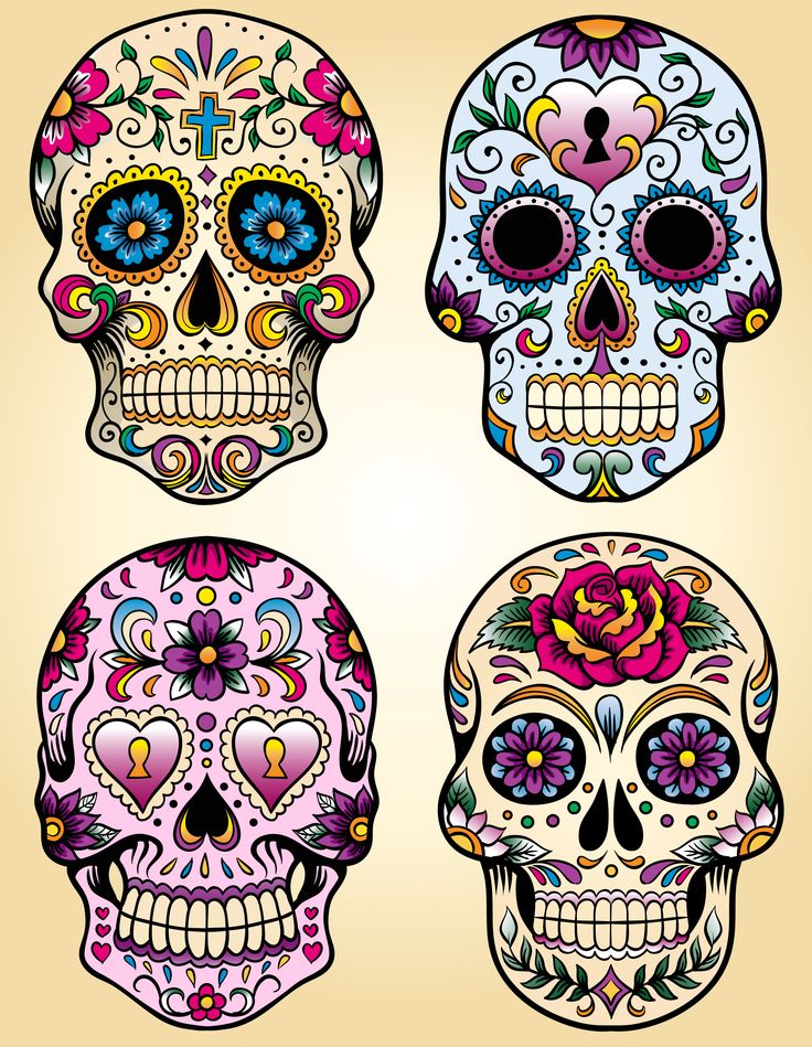 Tattoo skull meksikansk mal fire ideer
