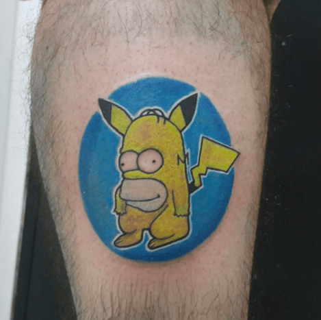 homer simpson pikachu dövme