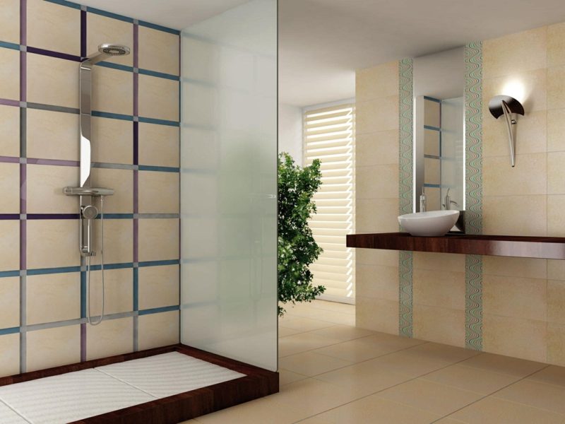 moderní sprchové vany se skleněnou stěnou