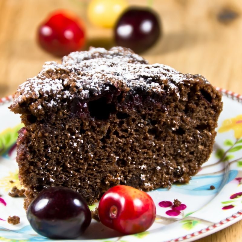 κέικ χωρίς λακτόζη vegan κεράσια και σοκολάτα