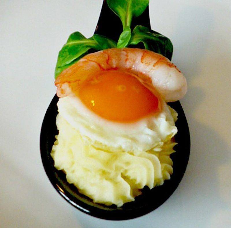Křepelčí vejce recept bramborové hnízdo krevety