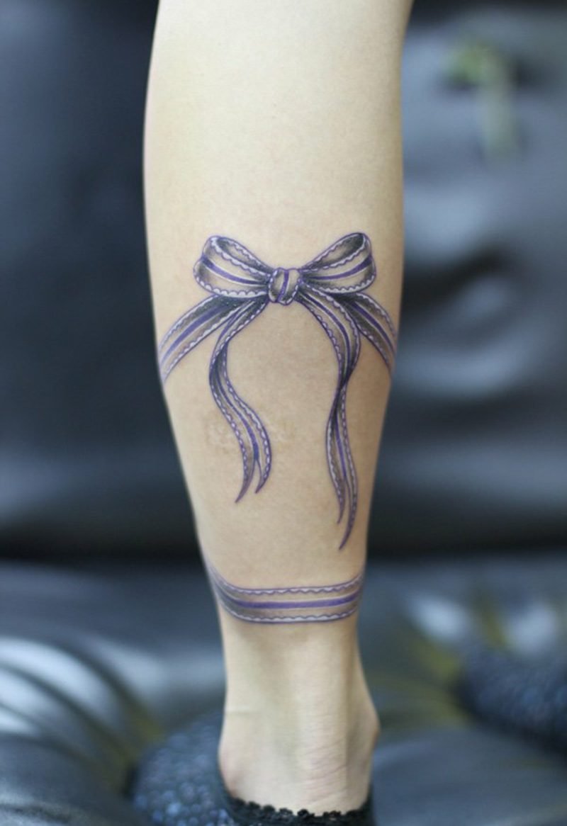 tele tetování barevné tetování na noze
