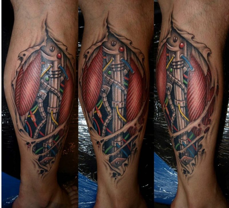 biomechanika tetování lýtka
