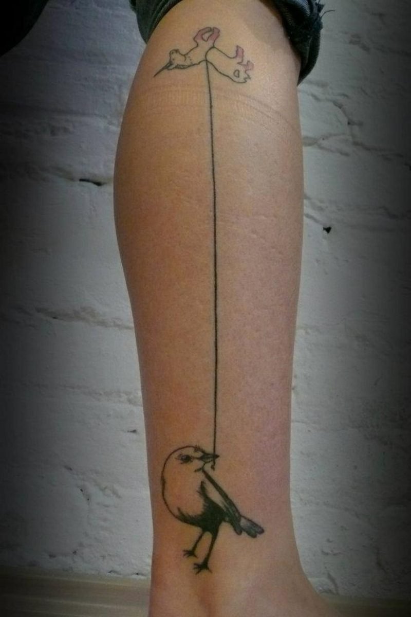 tele tetování roztomilé tetování ptačí nohy