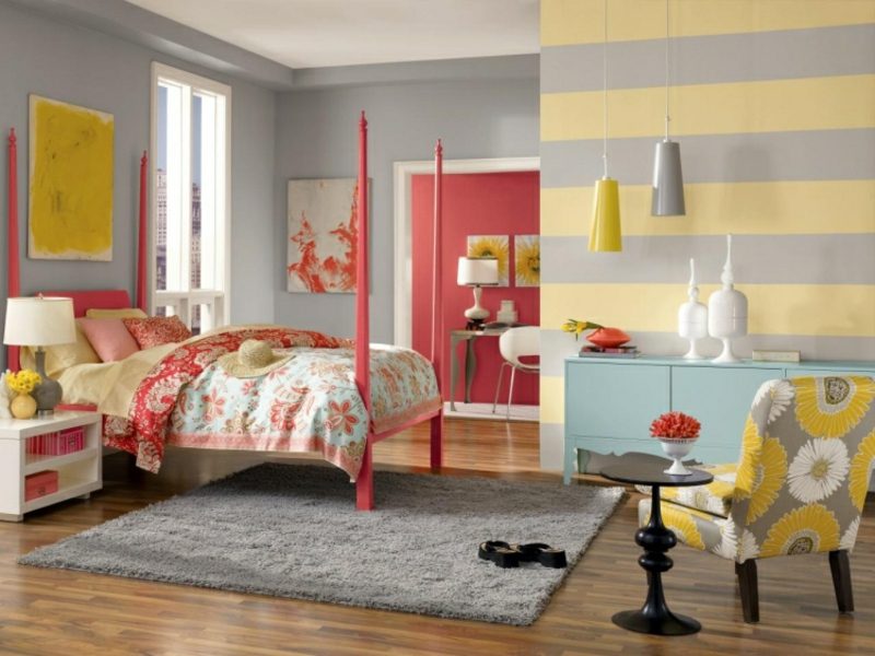 Barva stěny šedá ložnice skvělé barevné kombinace