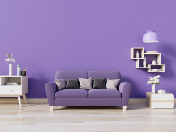 veggfarge lilla fiolett stue vakre kontraster
