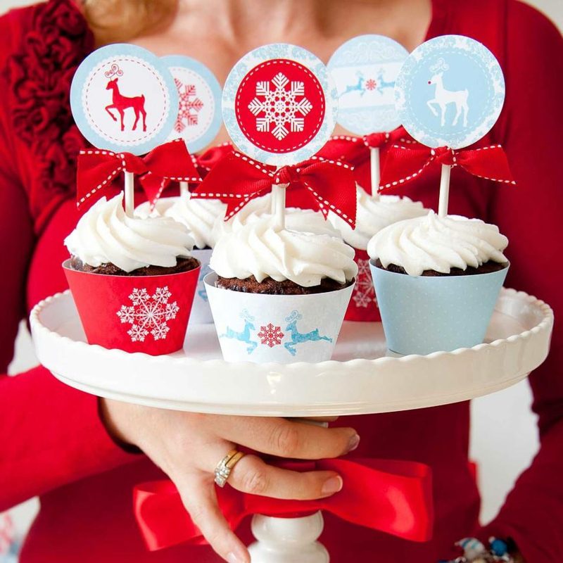 cool vánoční cupcakes vánoční nápady ozdobné etikety cupcakes