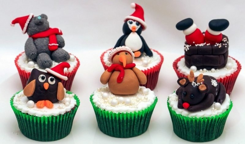 cool vánoční cupcakes vánoční nápady roztomilá zvířátka cupcakes