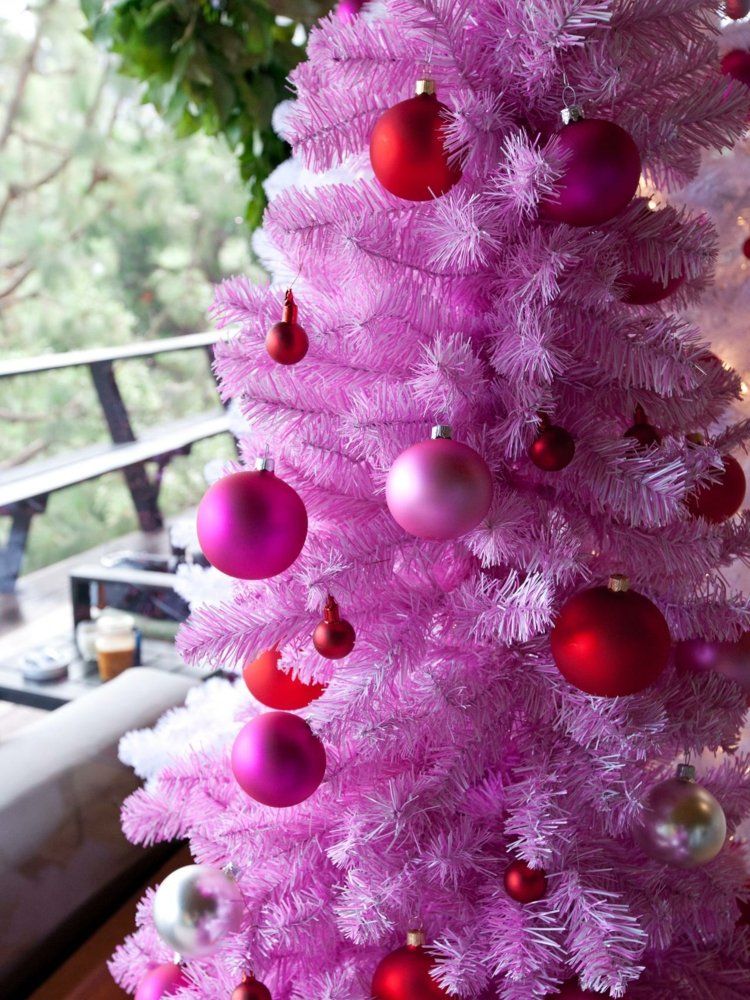 Juletre dekorere kunstig rosa