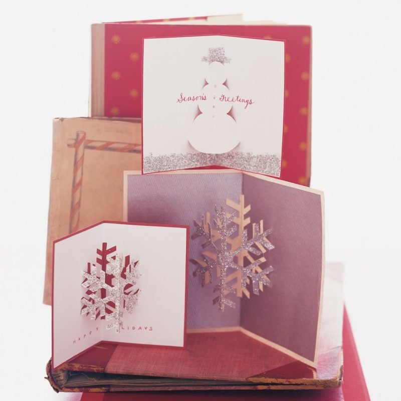 Vytvořte si vlastní vánoční přání Pop up card vločky