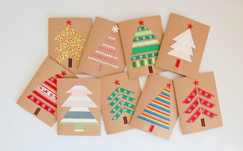 Vyrobte si vlastní vánoční přání Stylová washi páska na vánoční stromeček