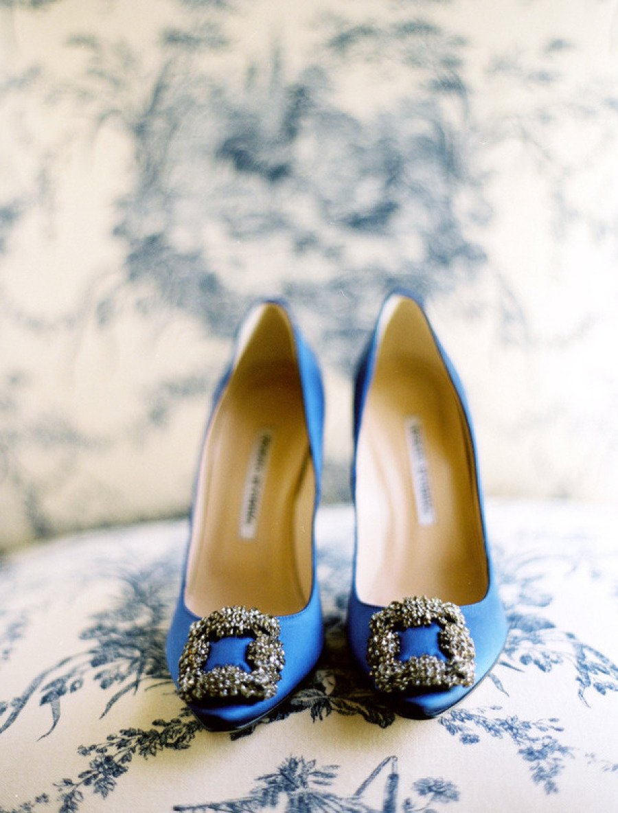Svatební boty - něco v modrém