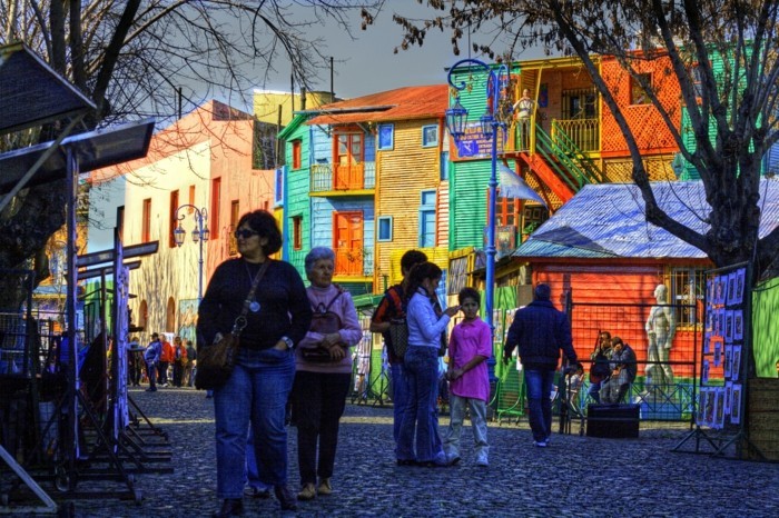 Barevné rezidenční čtvrti La Boca Buenos Aires Argentina