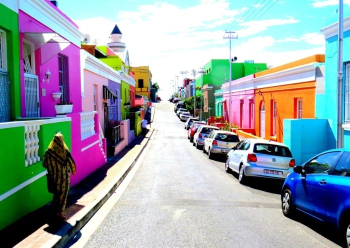Barevná rezidenční čtvrť Kapského Města Bo Kaap