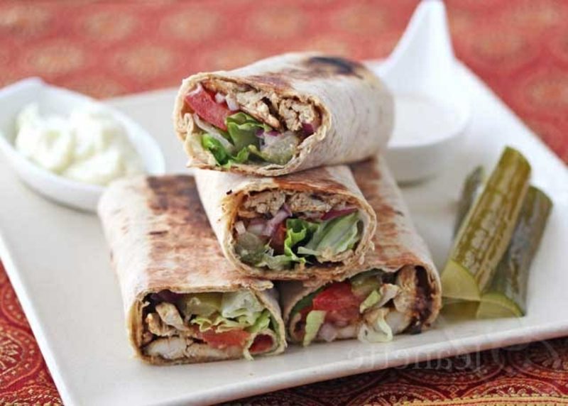 Lag din egen kylling Caesar Wraps tortillas oppskrift wraps tortilla