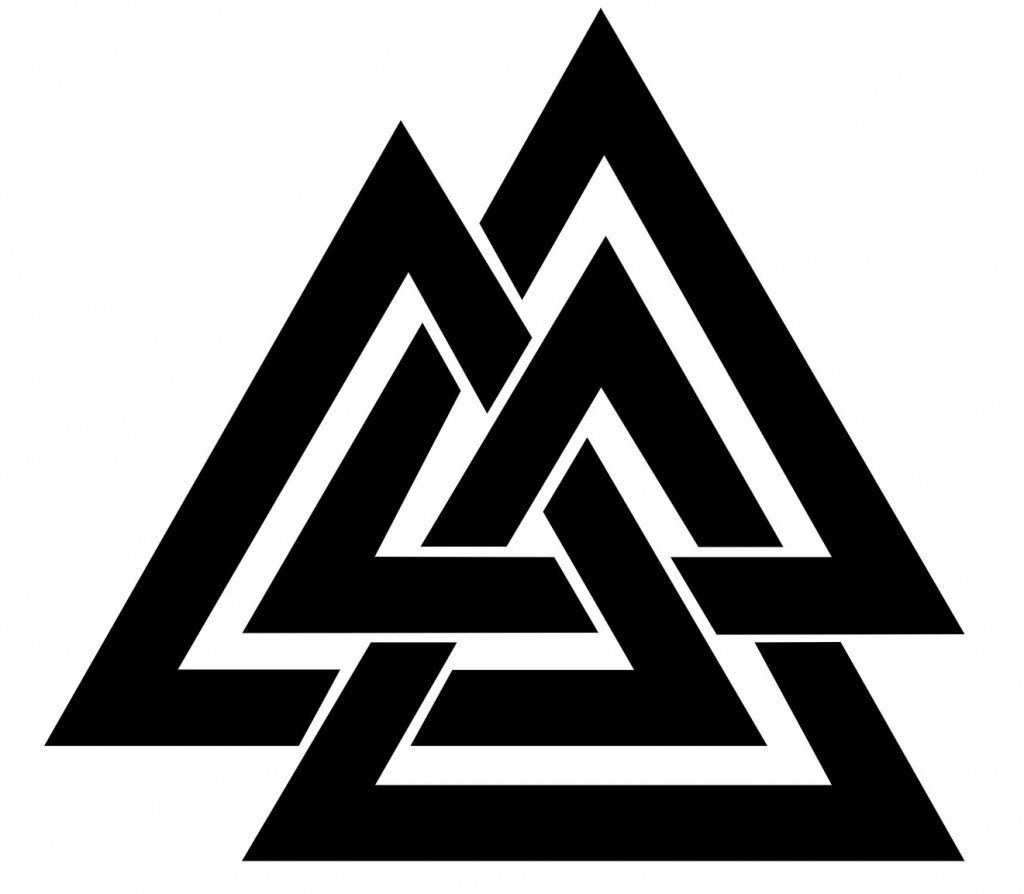 Valknut -symbol som en vikingtatovering