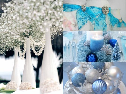 כחול לבן כחול רעיונות חתונה חורפית